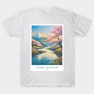 Vintage Retro Cherry Blossom Art Japan T-Shirt